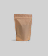 Standbodenbeutel aus Kraftpapier mit Druckverschluss und Einreißkerben